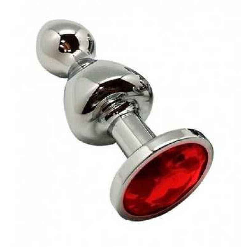 Wooomy Lollypop Double Ball Metal Plug Red L