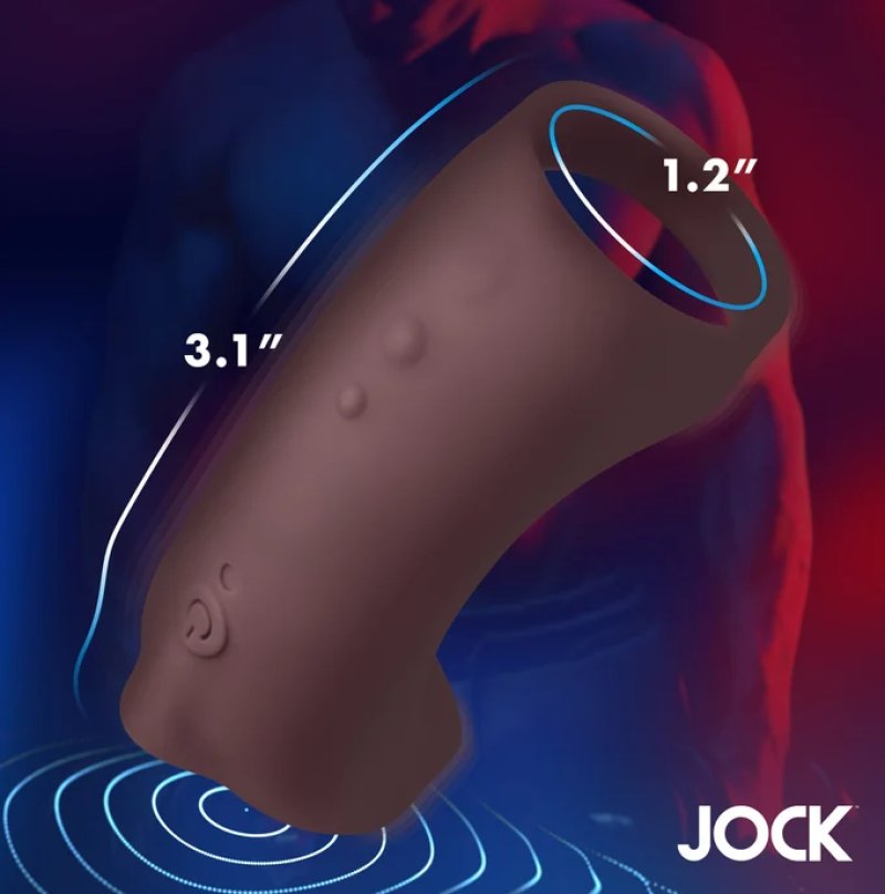 JOCK Vibrating Silicone Penis Sleeve - Dark