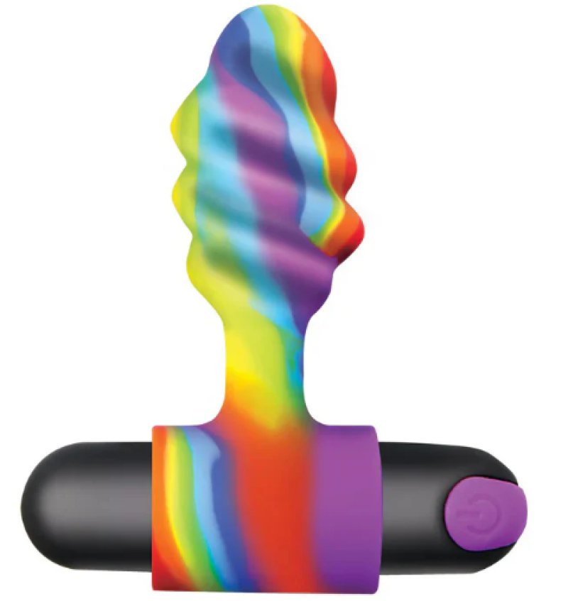 BANG! Vibrating Rainbow Butt Plug