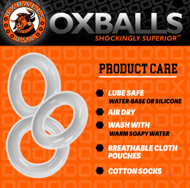 OXBALLS WILLY RINGS 3-pack stretchy cockrings WHITE - Just for you desires