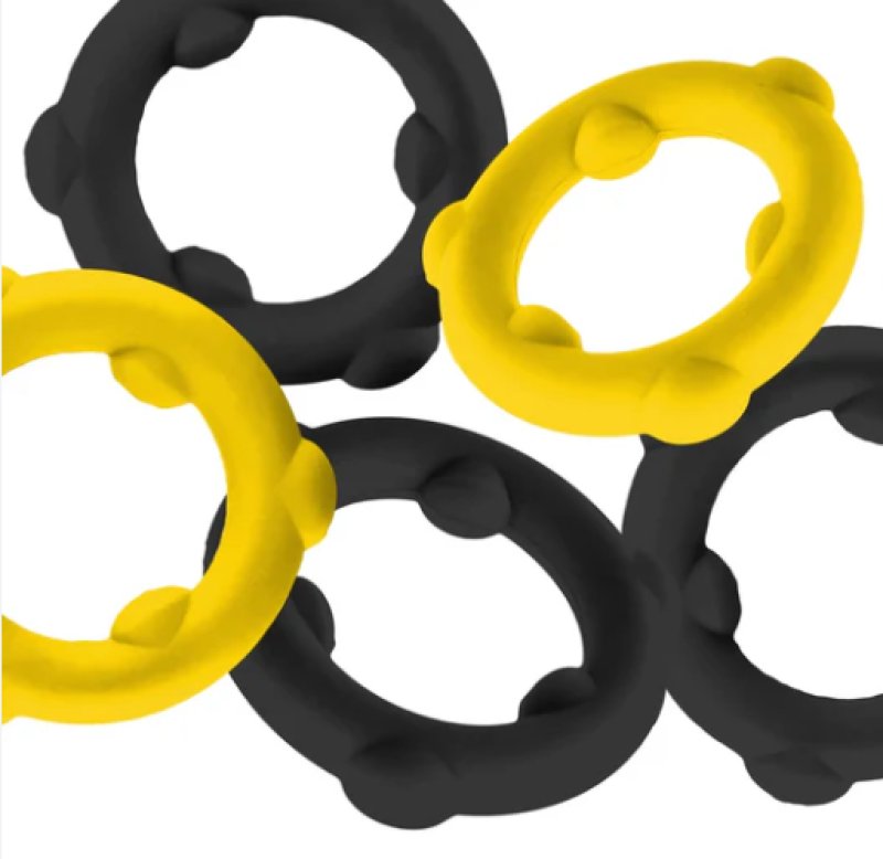 OXBALLS GEARHEADS 5-pack spinner rings YELLOW/BLACK