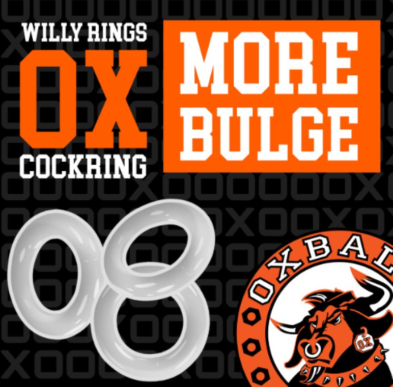 OXBALLS WILLY RINGS 3-pack stretchy cockrings WHITE - Just for you desires