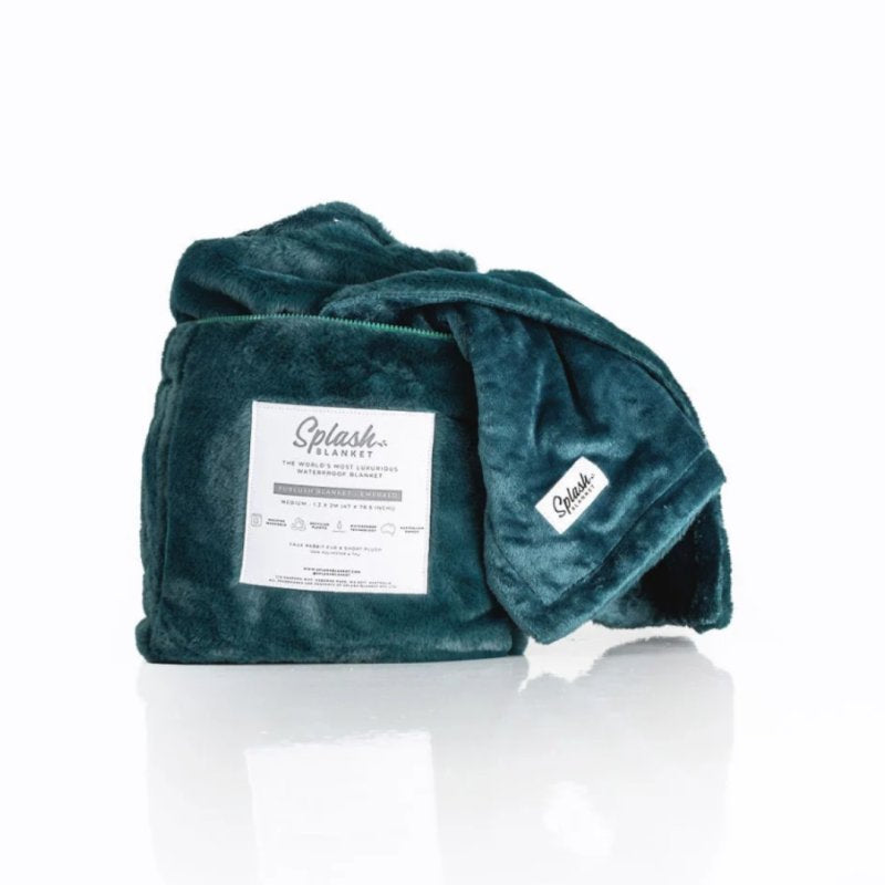 Furlush Splash Blanket Medium Emerald Green