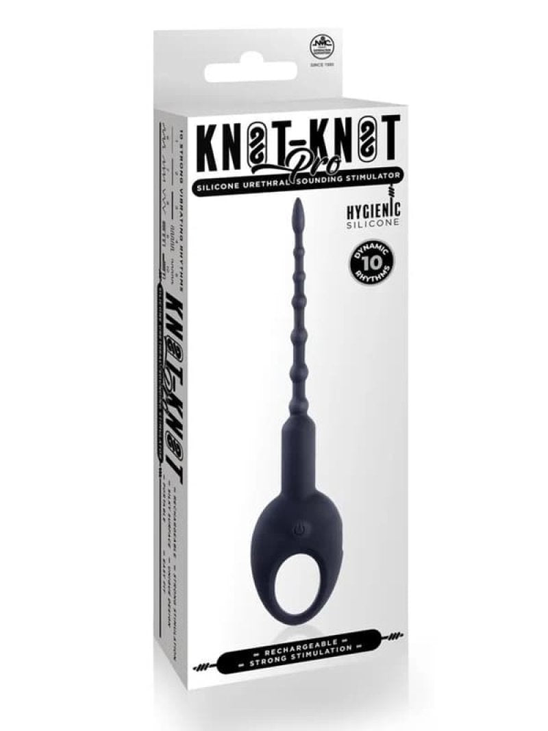 Knot-Knot Pro Silicone Vibrating Urethral Plug Black - Just for you desires