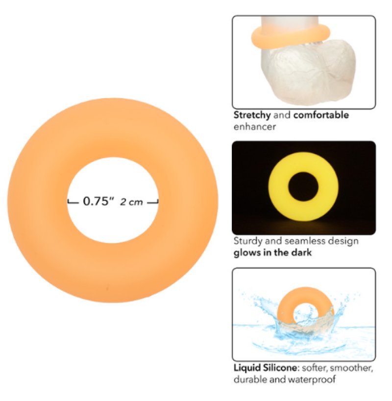 Alpha Liquid Silicone Glow-In-The-Dark Prolong Medium Ring - Just for you desires
