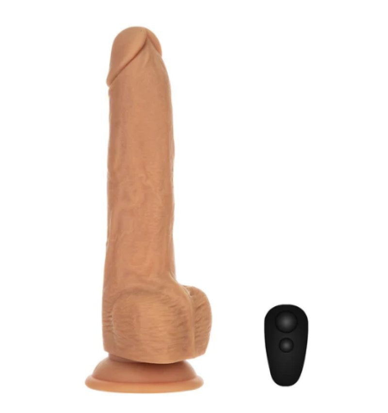 Naked Addiction 9" Thrusting Dong with Remote - Caramel**** - Just for you desires