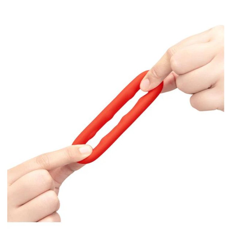 b-Vibe Flex Ring Grip - Ultra Soft Silicone Cock Ring - Red