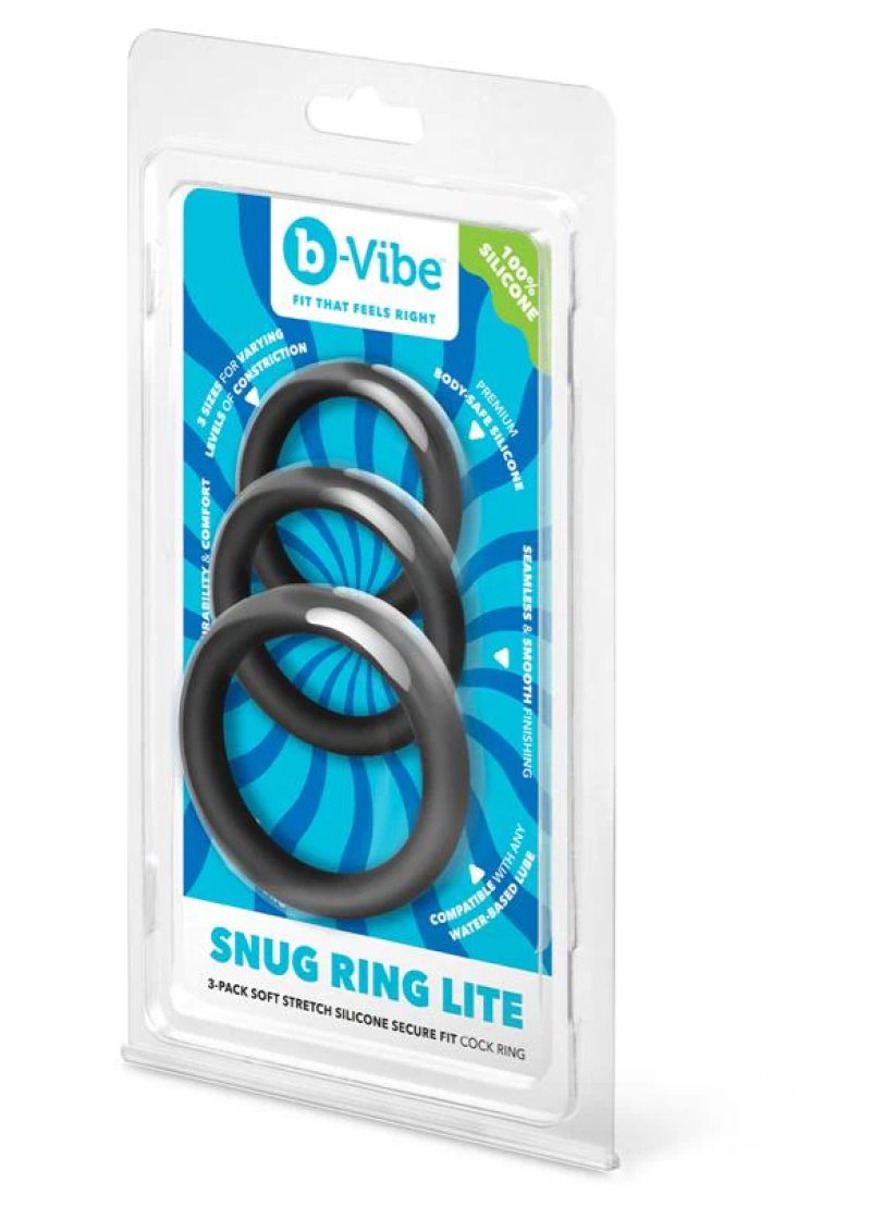 b-Vibe Snug Ring Lite - 3-Pack Snug Fit Silicone Cock Ring - Just for you desires
