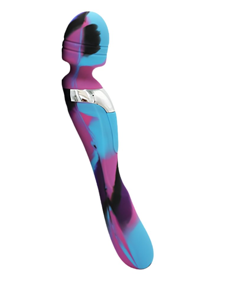 Colourful Camo Beja 2in1 Vibrator Blue - Just for you desires