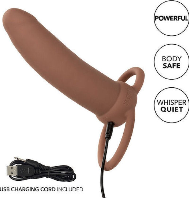 Performance Maxx Rechargeable Thick Dual Penetrator 5" - Brown