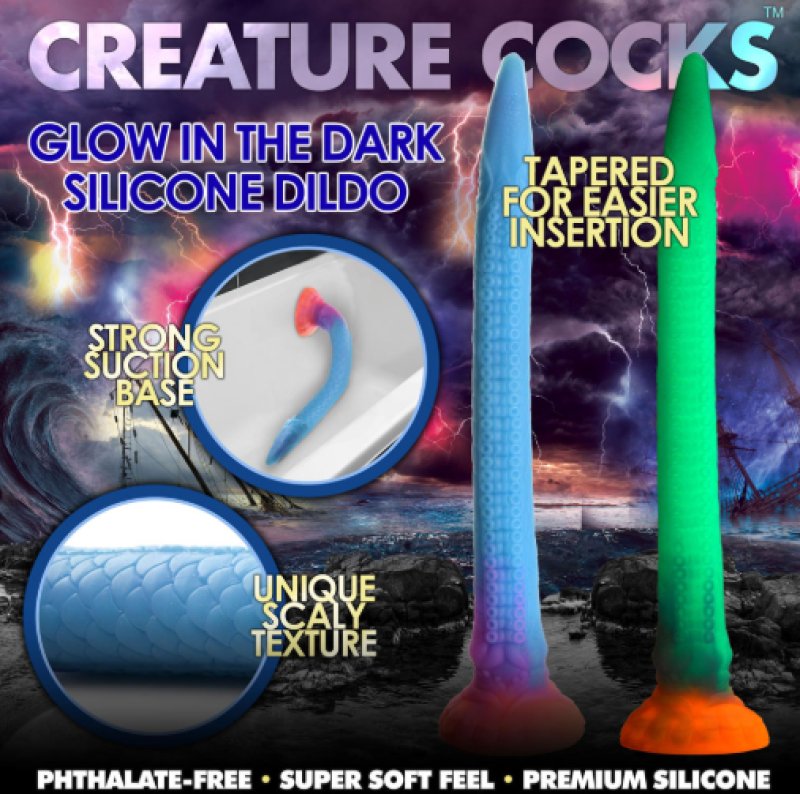 Creature Cocks Makara Glow-in-the-Dark Silicone Snake Dildo - Just for you desires