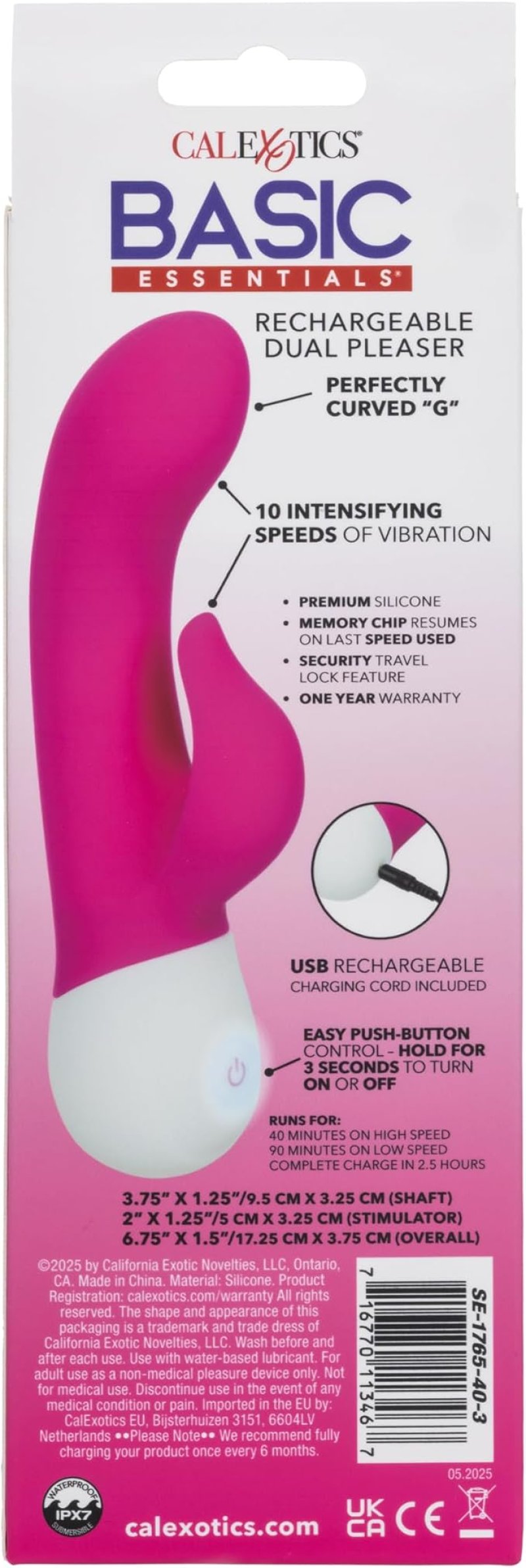 Basic Essentials Rechargeable Dual Pleaser