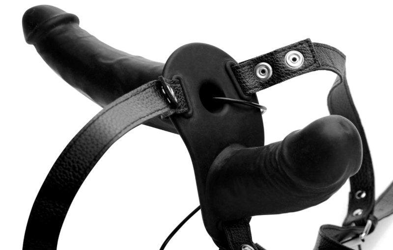 Strap U 28X Power Pegger Beginner Double Dildo w- Harness & Remote
