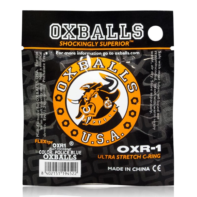 OXBALLS POLICE BLUE COCK RING PROMO - Just for you desires