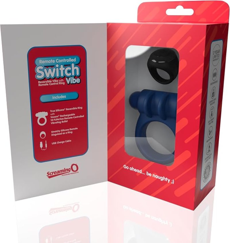 Screaming O Remote Controlled Switch Vibrating Ring - Blue**** - Just for you desires