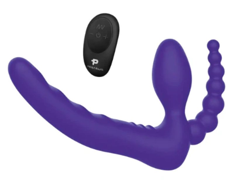 Pegasus 7” Remote Control Strapless D.P. Silicone Strap on****