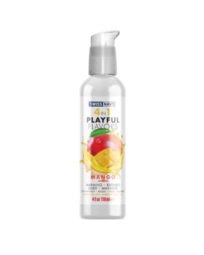 Swiss Navy 4 In 1 Playful Flavors Mango 4 fl. oz - Just for you desires