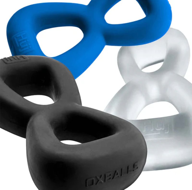 HUNKYJUNK BOOMERANG double-ring cockring & nut-tugger TEAL FIZZ - Just for you desires