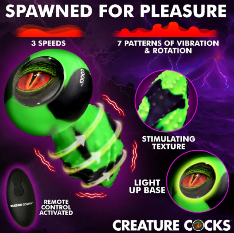 Creature Cocks Eye of the Spawn Vibrating & Squirming Silicone Butt Plug