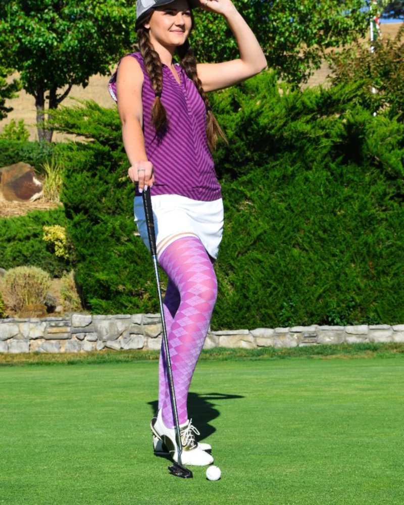 Kixies Par 4 - Purple Argyle Size D