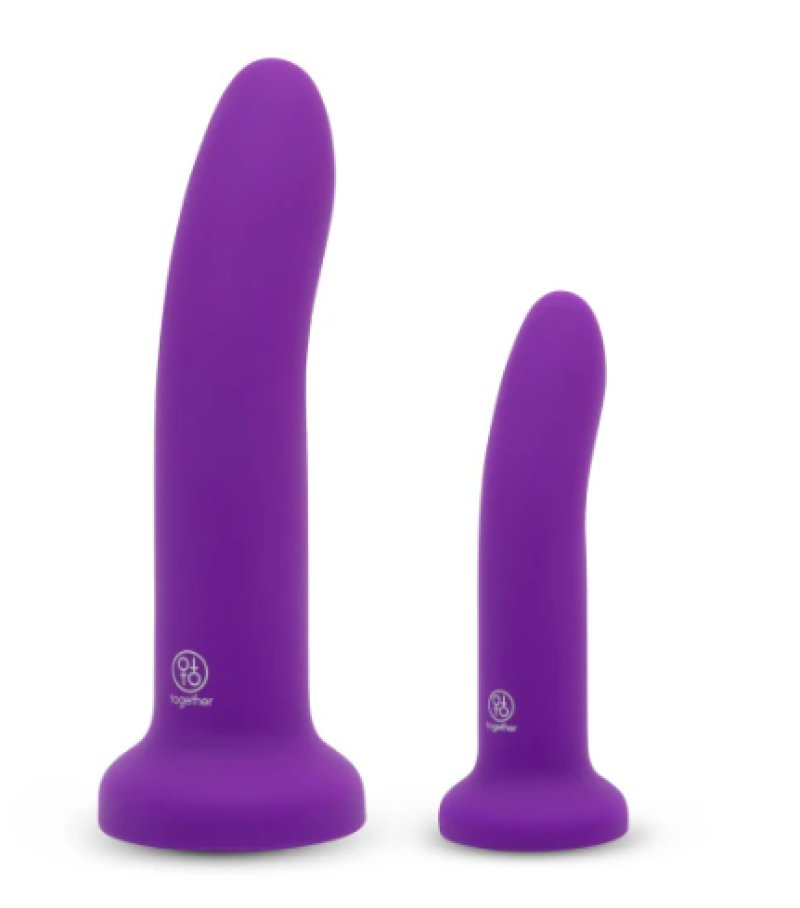 Together Duo 2pc 5.5” & 7.75” Silicone Dildo & Harness Set