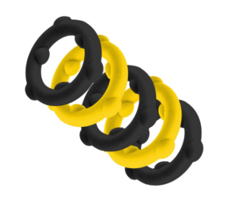 OXBALLS GEARHEADS 5-pack spinner rings YELLOW/BLACK