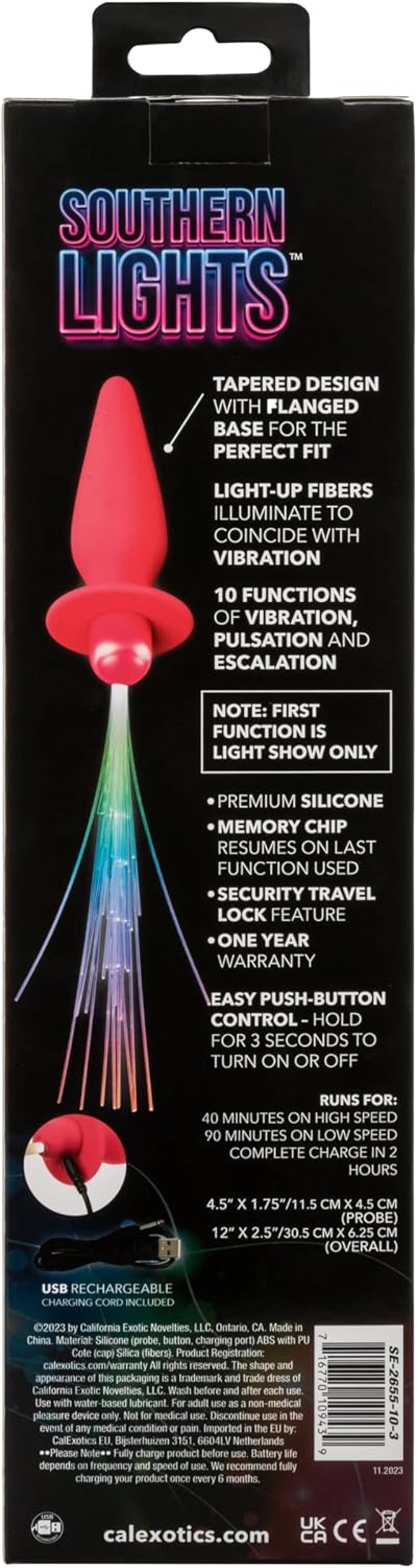 Southern Lights™ Vibrating Light Up Anal Probe - Pink**** - Just for you desires