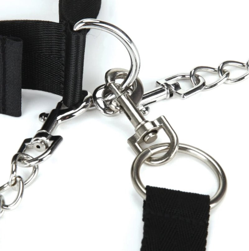 Lux Fetish Collar & Leash Set With Removable Cuffs