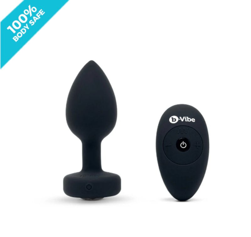 b-Vibe Vibrating Jewel Plug M/L Black
