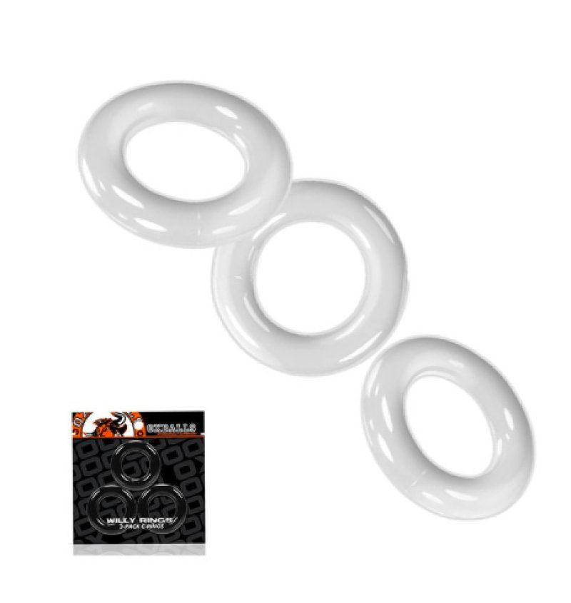 OXBALLS WILLY RINGS 3-pack stretchy cockrings WHITE - Just for you desires