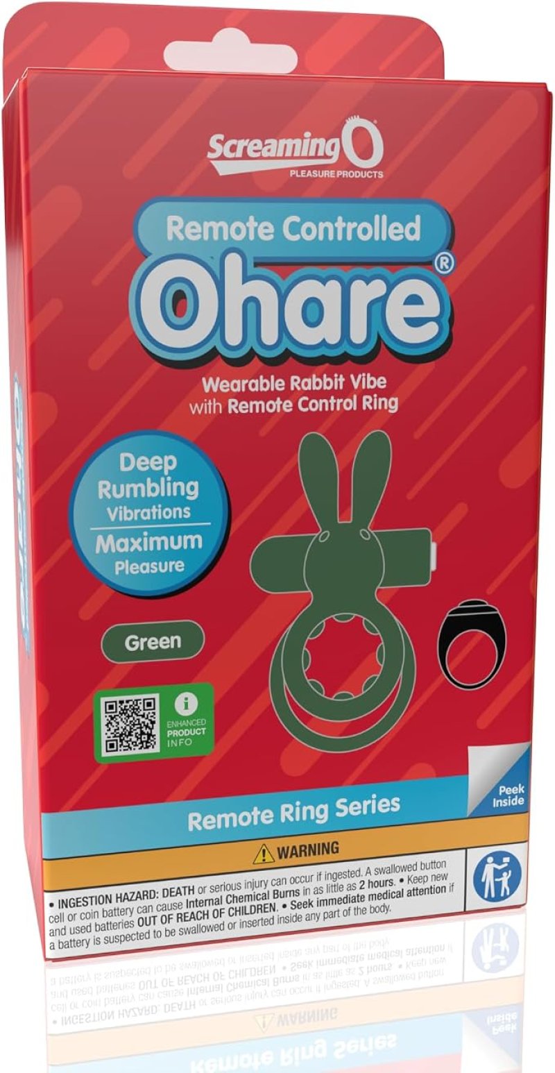 Screaming O Remote Controlled Ohare Vibrating Ring - Green