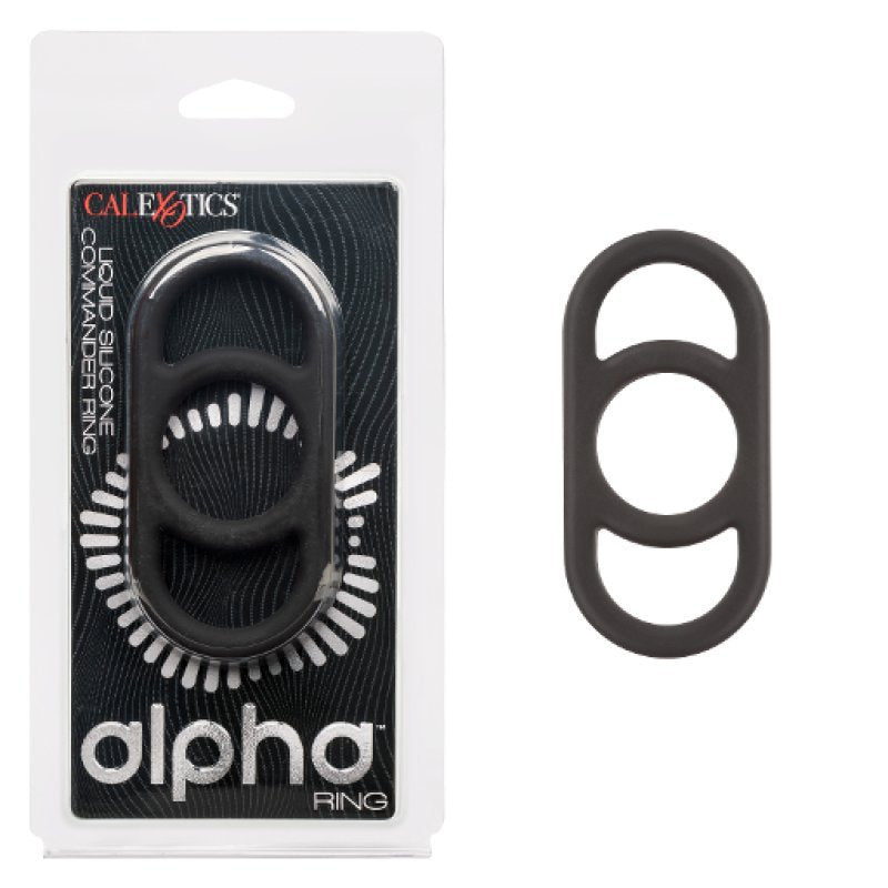 Alpha Liquid Silicone Commander Ring - Black - Just for you desires