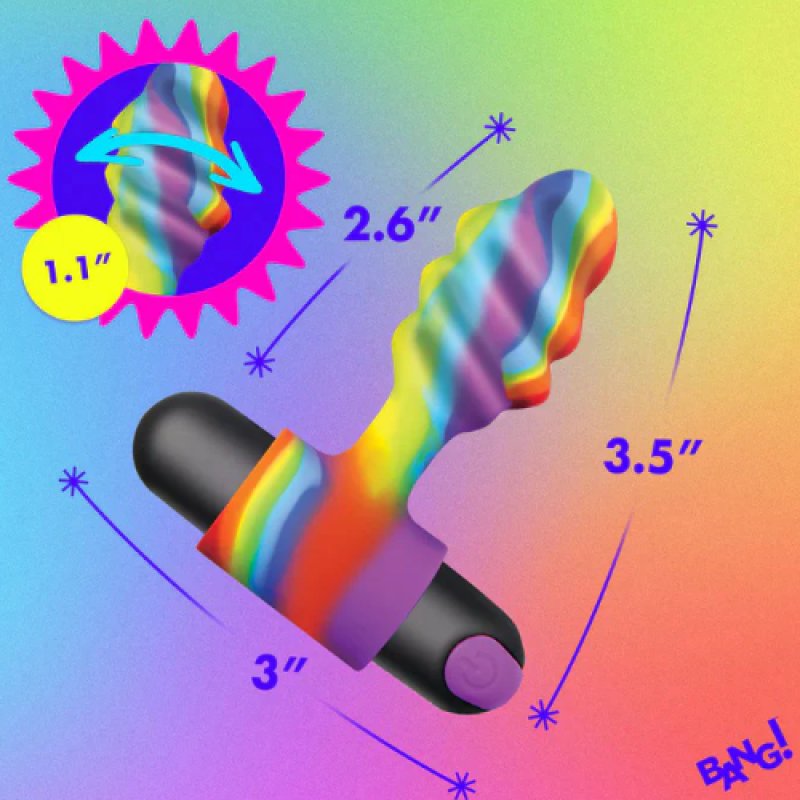 BANG! Vibrating Rainbow Butt Plug
