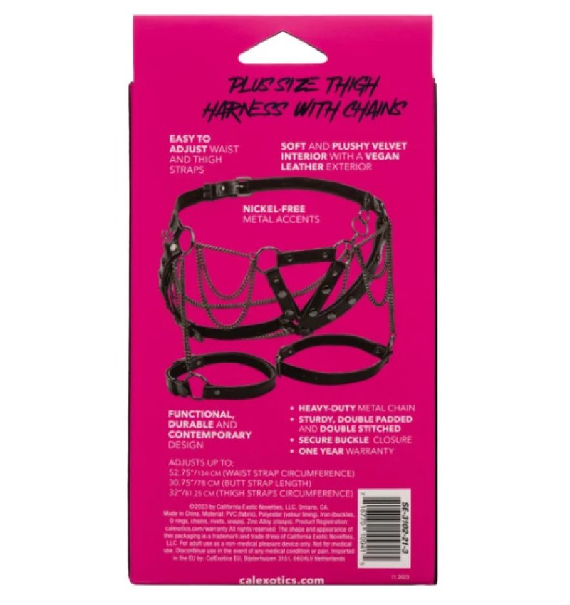 Euphoria Collection Plus Size Thigh Harness With Chains - Just for you desires
