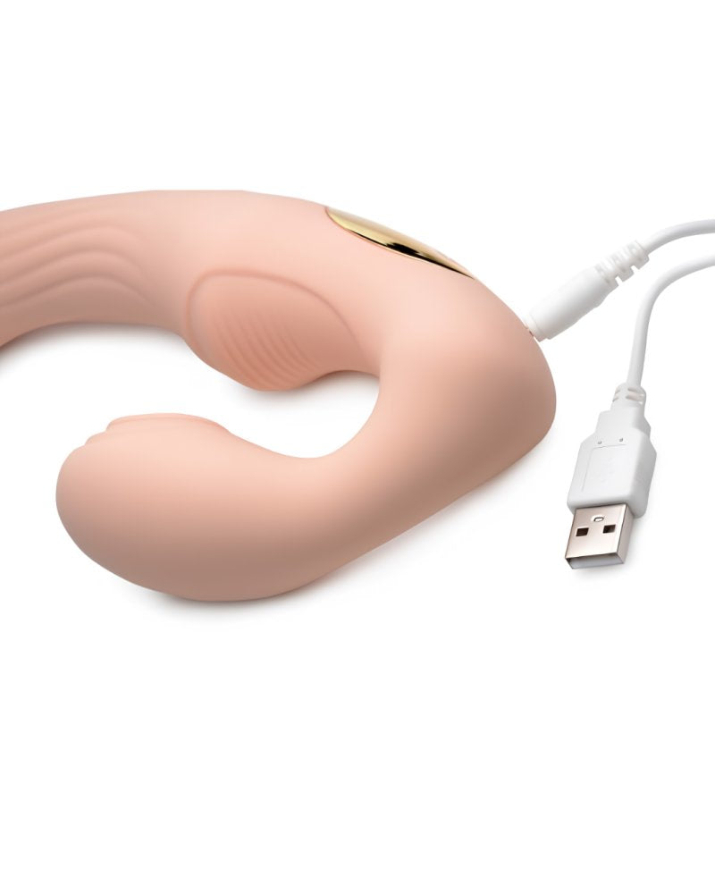 Strap U 15X U-Pulse Pulse & Vibe Strapless Strap-on w/ Remote - Blush**** - Just for you desires