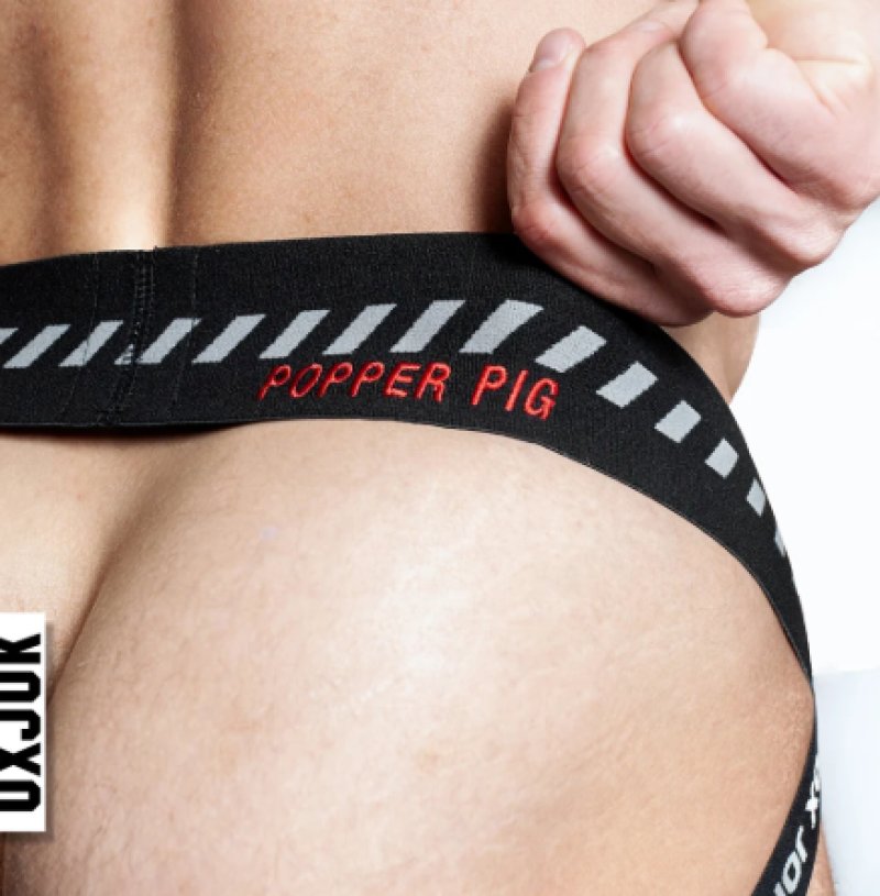 OXJOCK POPPERJOCK 3D rubber patch pouch BLACK/RED XX-LARGE****