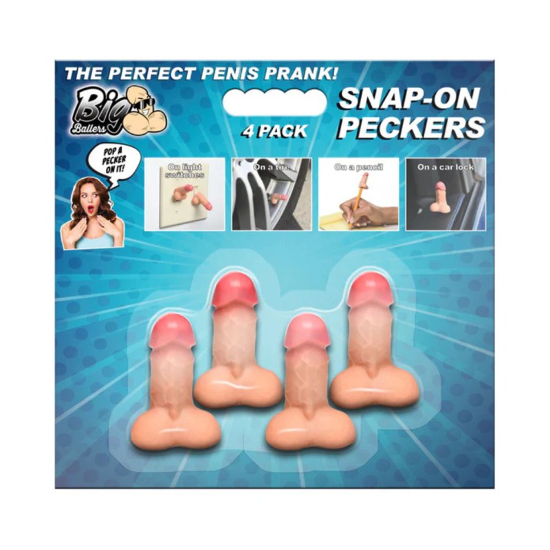 Big Ballers Snap-On Peckers - 4 Pack