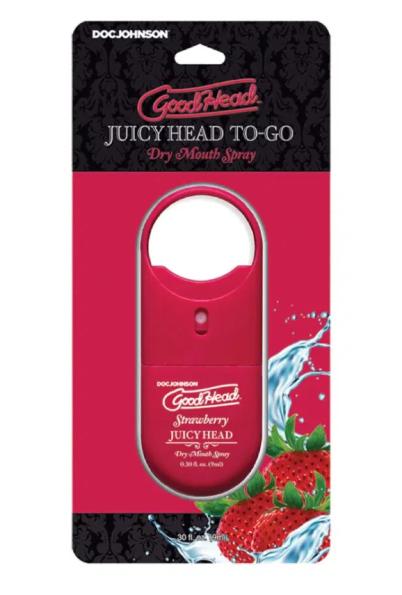 GoodHead - Juicy Head Dry Mouth Spray To-Go - Strawberry - .30 fl. oz. - Just for you desires