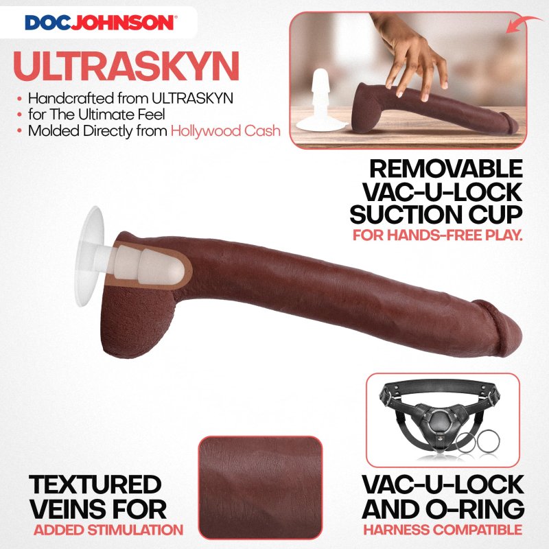 Signature Cocks - Hollywood Cash- 11 Inch ULTRASKYN Cock with Removable Vac-U-Lock Suction Cup