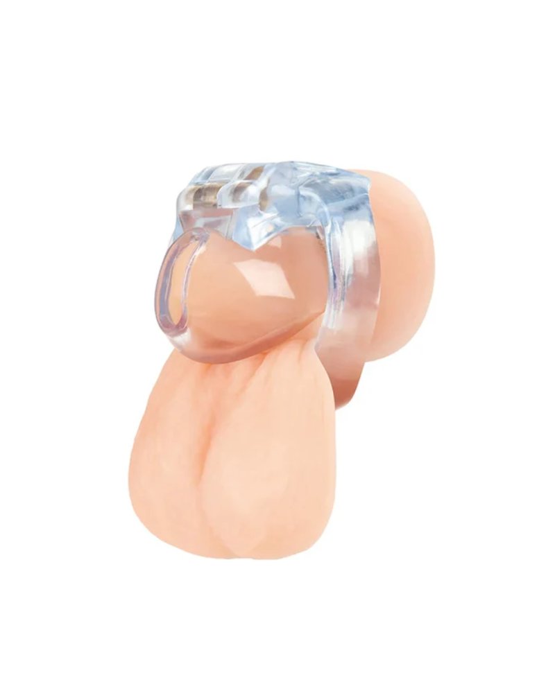 Blue Line Small Dick Acrylic Mini Chastity Cage