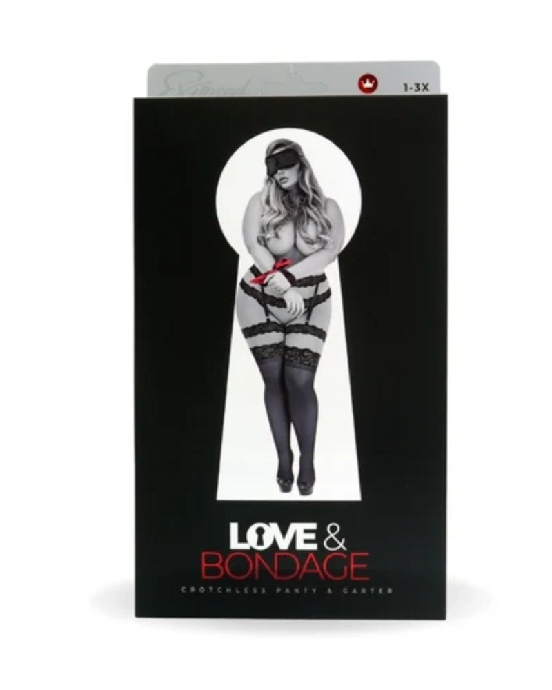 Black Bondage Set Panty & Garter L/XL****