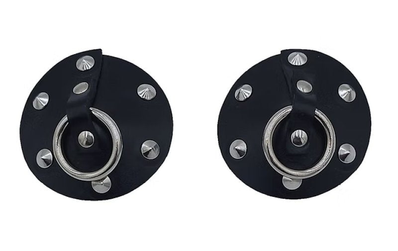 Rouge Leather Studded Nipple Cover Black