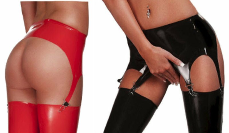 Saxenfelt Latex Suspenders - Black Small