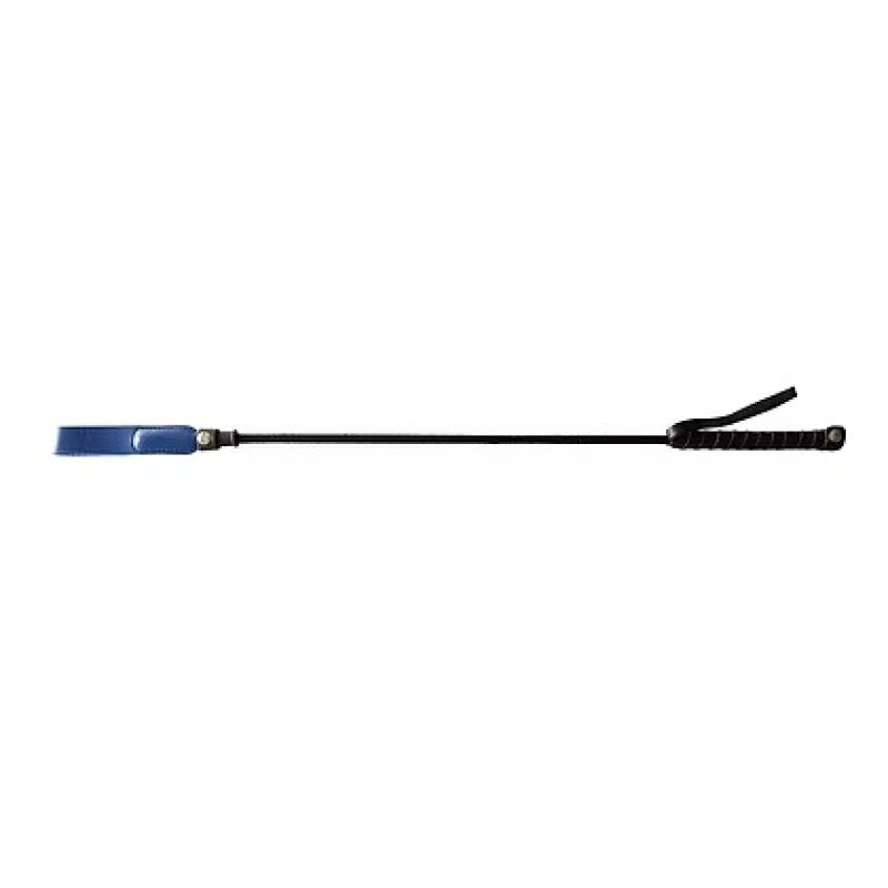 ROUGE Long Riding Crop Slim Leather Blue Tip 24" - Just for you desires