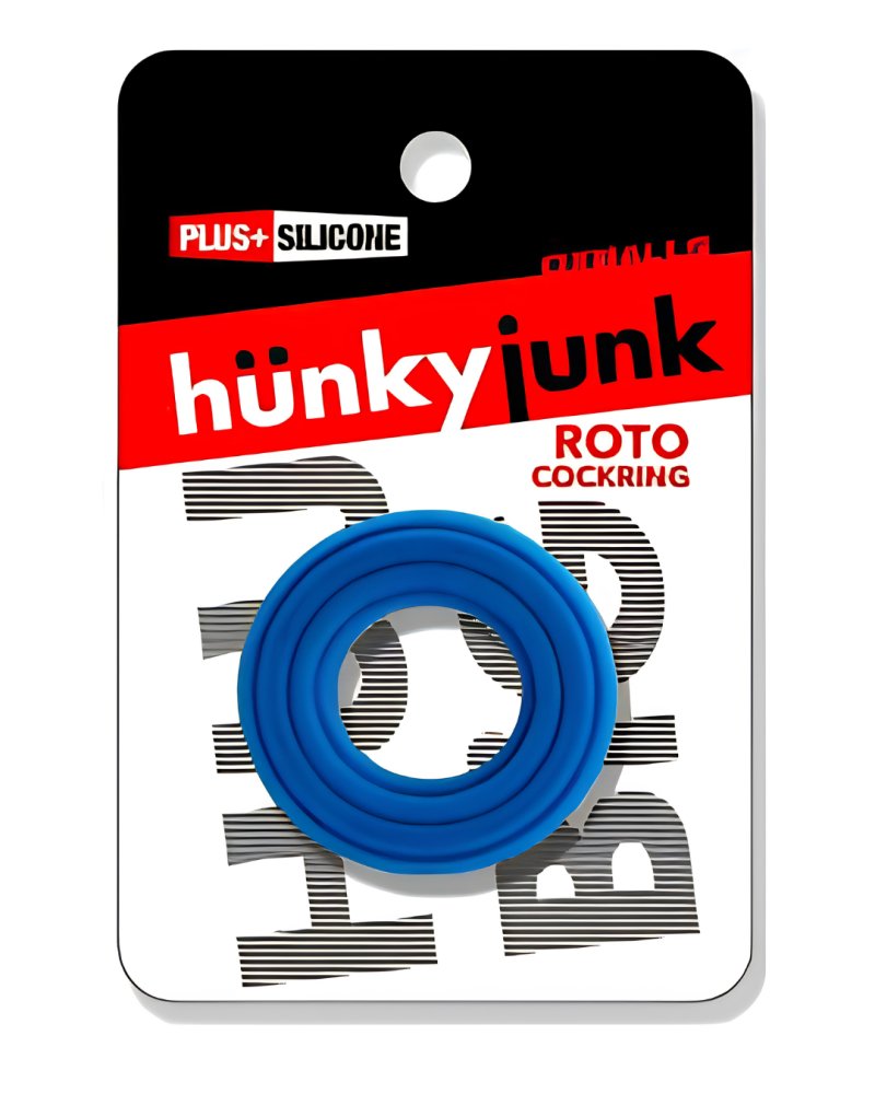 HUNKYJUNK ROTO grooved gripper-ribbed cockring TEAL FIZZ - Just for you desires