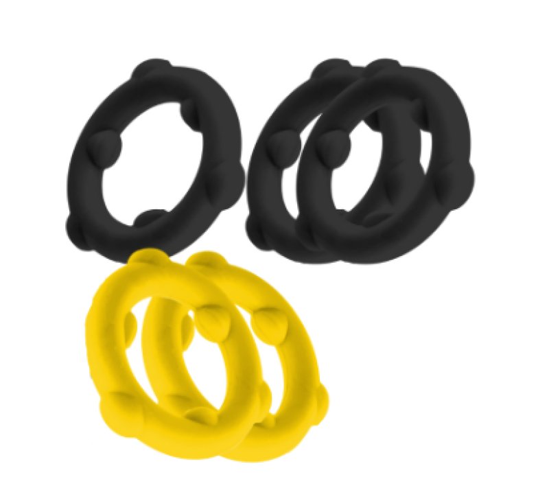 OXBALLS GEARHEADS 5-pack spinner rings YELLOW/BLACK