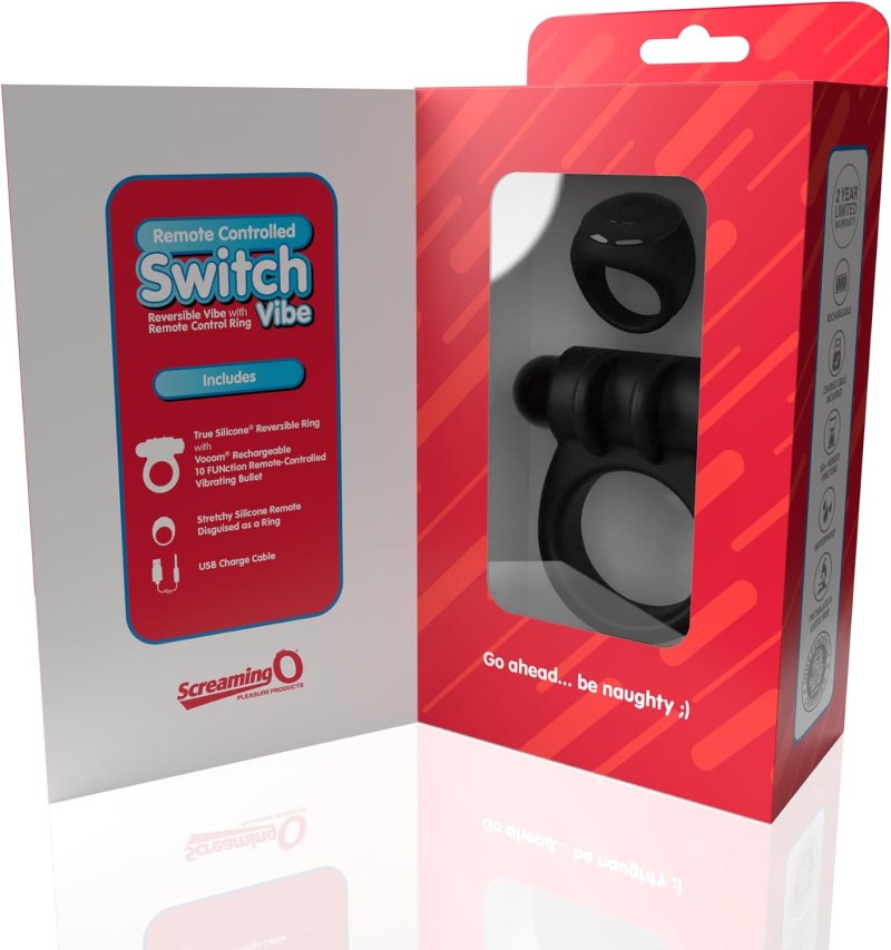 Screaming O Remote Controlled Switch Vibrating Ring - Black - Just for you desires