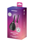 Satisfyer Clean & Play 2-in-1 - Black Unisex Douche with 2 Nozzles