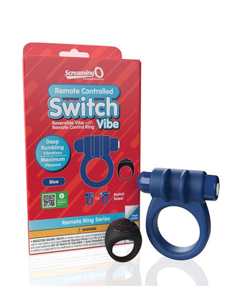 Screaming O Remote Controlled Switch Vibrating Ring - Blue**** - Just for you desires