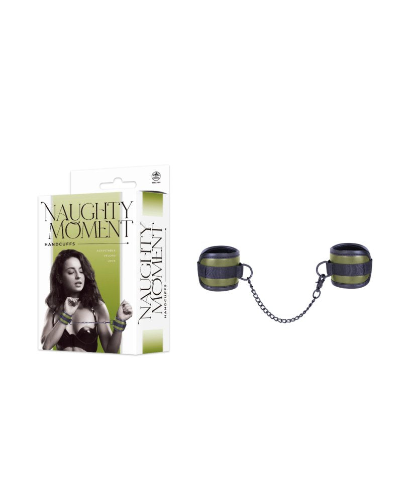 NAUGHTY MOMENT HAND CUFFS GREEN - Just for you desires
